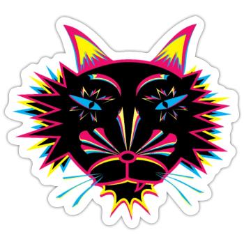 Cat Face - Sticker - white matte - Front