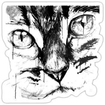 cat face - Sticker - white matte - Front