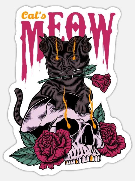 CAT MEOW - Sticker - white matte