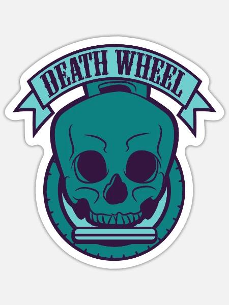 Death Wheel, Funny Electric Unicycle - Sticker - white matte