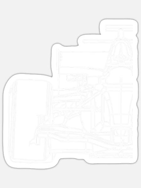 Formula Racecar Schematic Race Car Driver Formula - Sticker - white matte