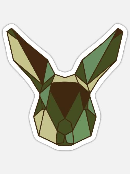 geometric bunny - Sticker - white matte