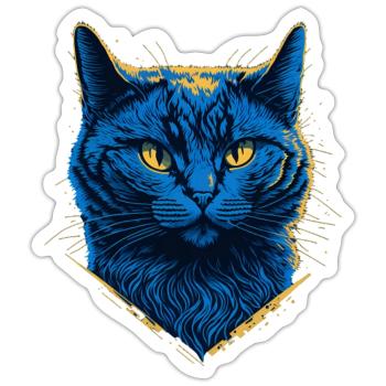 British Blue cat - Sticker - white matte - Front