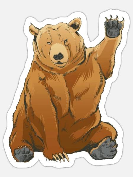 Bear Paw Greetings - Sticker - white matte