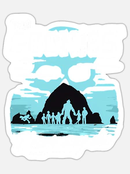 The Goonies Cannon Beach Never Say Die - Sticker - white matte