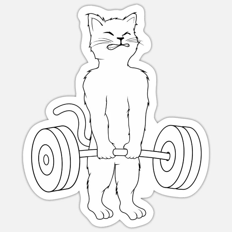 muscular cat drawing
