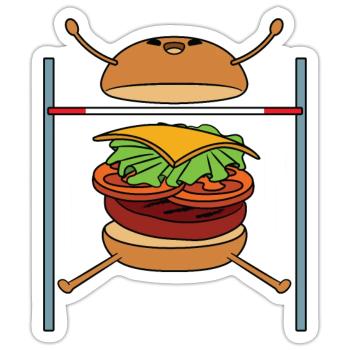 Burger High Jump - Sticker - white matte - Front