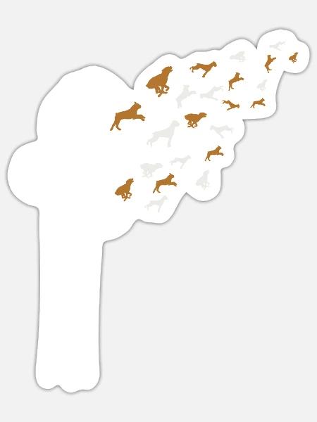 Boxer Dog Dandelion Flower For Dandelions Lover - Sticker - white matte