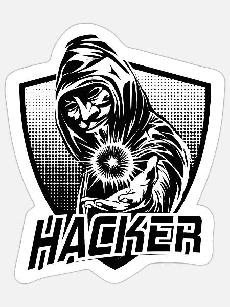 HACKER - Sticker - white matte