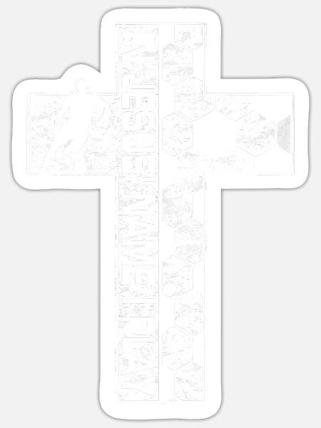 In Jesus' Name Jesus Saves Soccer God Christian Cr - Sticker - white matte