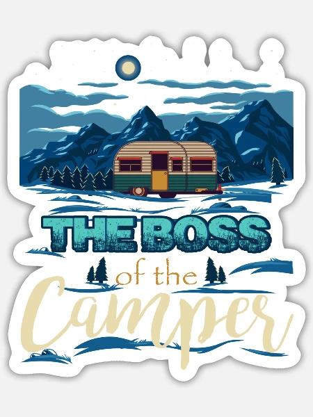 The Boss Of The Camper - Sticker - white matte