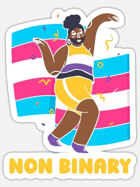 Gender Fluid Cool Non Binary - Sticker - white matte