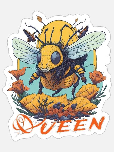 queen bee - Sticker - white matte
