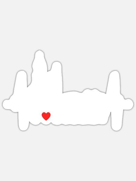 Sydney Skyline Heartbeat Australian Heart Rate Fan - Sticker - white matte