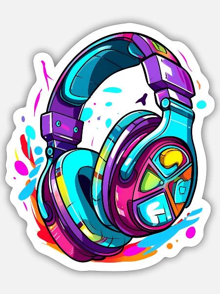 gaming Headphone - Sticker - white matte