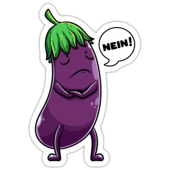 Eggplant Fruit Vegetable Vegetarian - Sticker - white matte - Front