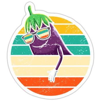 Eggplant Fruit Vegetable Vegetarian - Sticker - white matte - Front