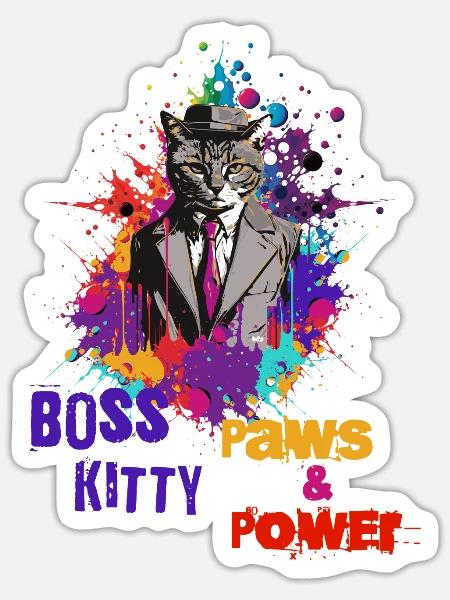 Boss Kitty- Cat loving Entrepreneur - Sticker - white matte
