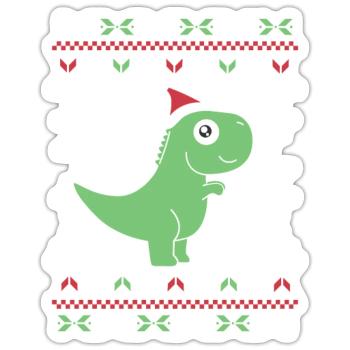 Prehistoric Holiday Roar - Sticker - white matte - Front