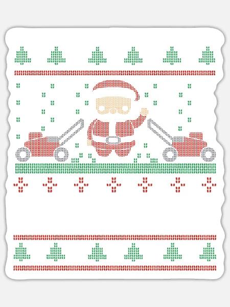 Yuletide Mower Mania - Sticker - white matte