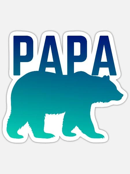 Papa Bear - Sticker - white matte