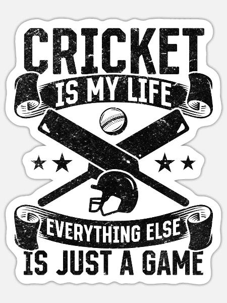 Cricket Quotes Cricket Saying Cricketing Cricket - Sticker - white matte