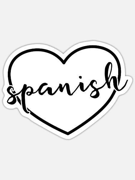 Spanish Heart Foreign Language Spanish Teacher - Sticker - white matte