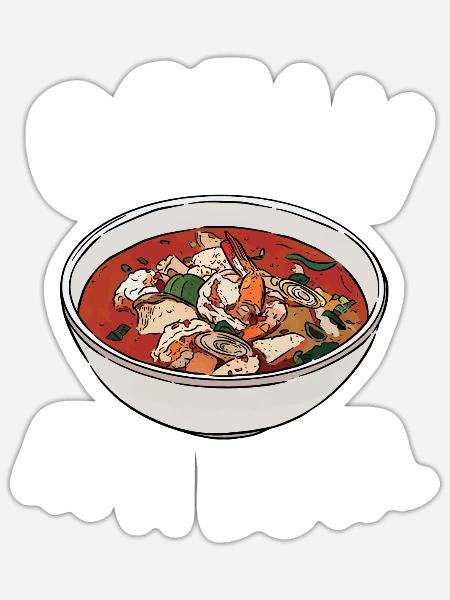 Cioppino Lover Foodie Food American Seafood Stew - Sticker - white matte