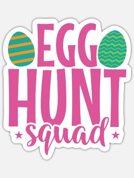 Egg Hunt Squad Easter colorful Easter Eggs - Sticker - white matte
