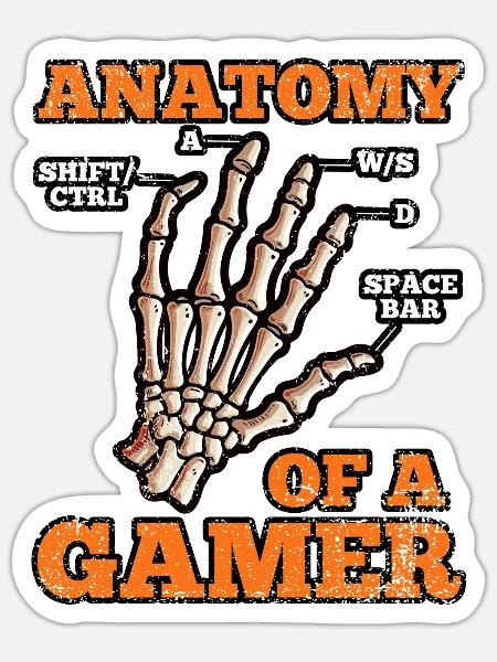 ANATOMY OF A GAMER GAMER - Sticker - white matte