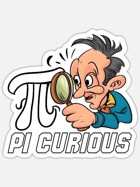 Pi Curious - Sticker - white matte