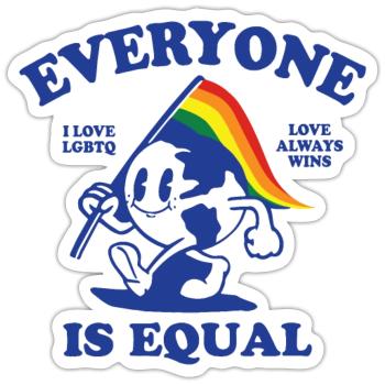 every one is equal earth - Sticker - white matte - Front