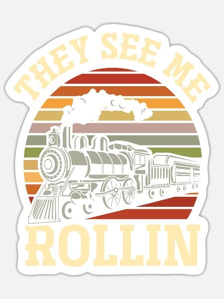 Funny Train Driver Train Trains - Sticker - white matte