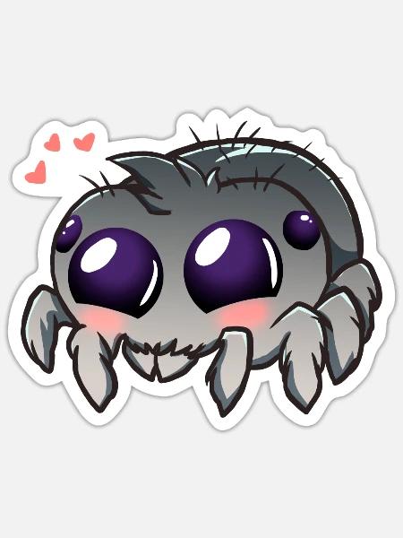 Jumping Spider Arachnid Pet Spooder Kawaii Spider - Sticker - white matte