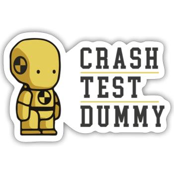 Crash Test Dummy Baby Yellow Safety Testman - Sticker - white matte - Front