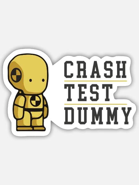 Crash Test Dummy Baby Yellow Safety Testman - Sticker - white matte