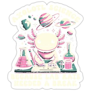 Axolotl Science Teacher Mexican Salamander - Sticker - white matte - Front