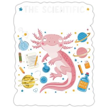 Axolotl Science Teacher Mexican Salamander - Sticker - white matte - Front