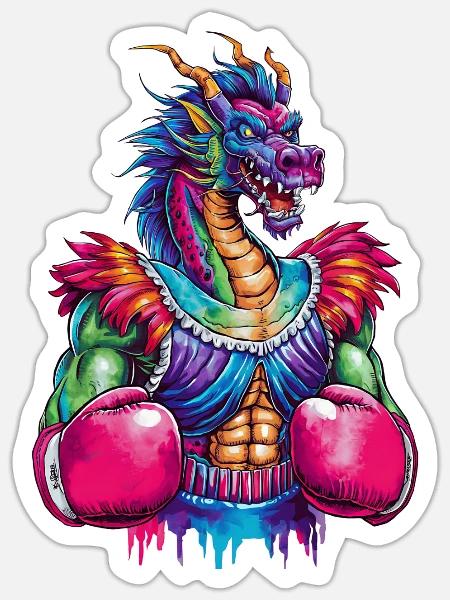 Dragon Kickboxing or Boxing Victory - Sticker - white matte