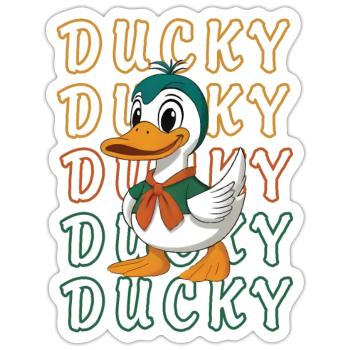 Ducky Ducky Ducky - Duck Pun - Sticker - white matte - Front