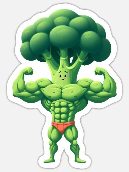 Brocoli fort - Sticker - blanc mat