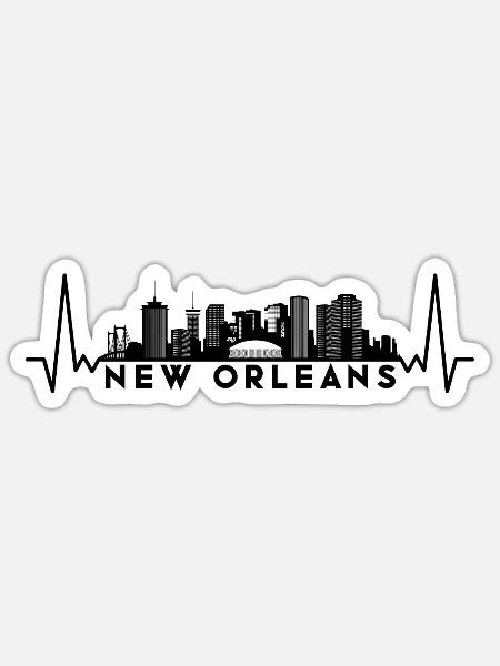Heartbeat Skyline USA New-Orleans - Sticker - white matte