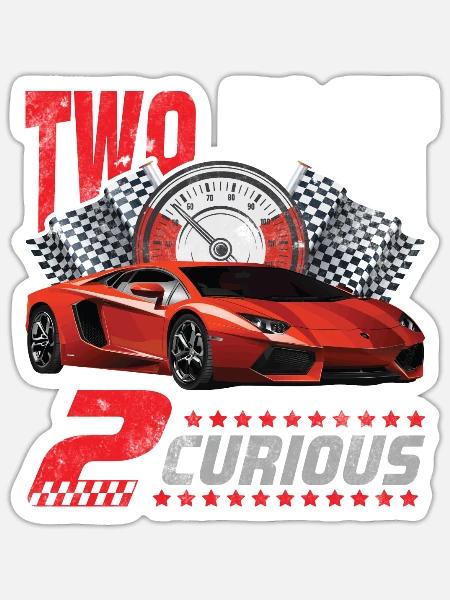 Two Fast 2 Curious Racing 2nd Birthday - Sticker - white matte