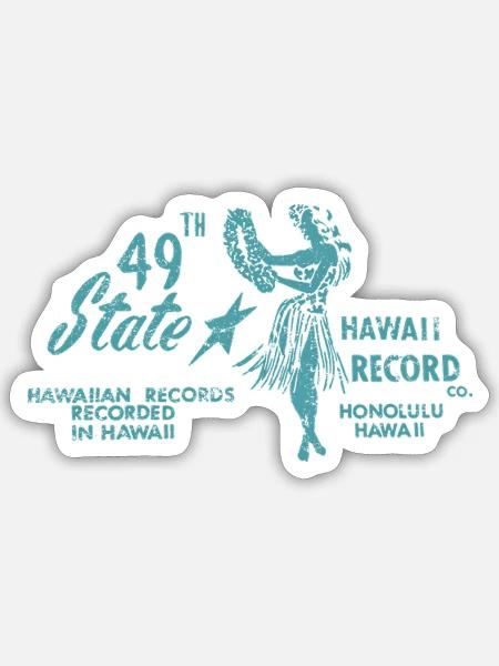 49th State Hawaii Record Company - Sticker - white matte