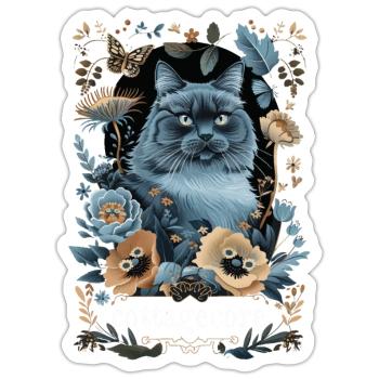 Russian Blue Cat - Sticker - white matte - Front
