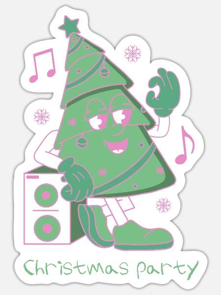 Christmas tree party - Sticker - white matte