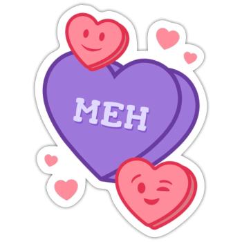 Meh Teeshirt - Sticker - white matte - Front