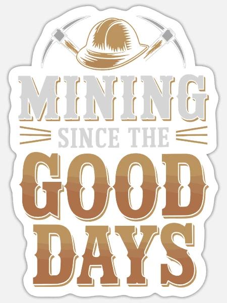 Coal Miner Underground Mining Hard Hat Worker - Sticker - white matte