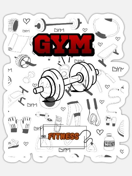FITNESS gym - Sticker - white matte