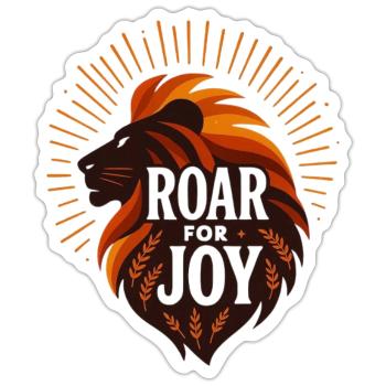 Roar for Joy Lion Emblem - Sticker - white matte - Front